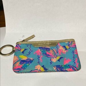 Lily Pulitzer fish card holder key chain wallet